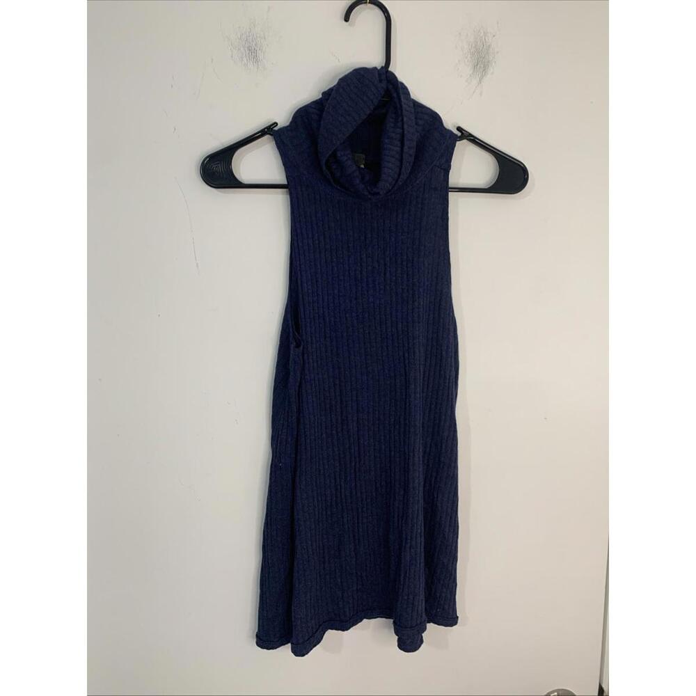 We the Free People Womens Size XS Top Drippy Rib New City Tank Navy Heather New